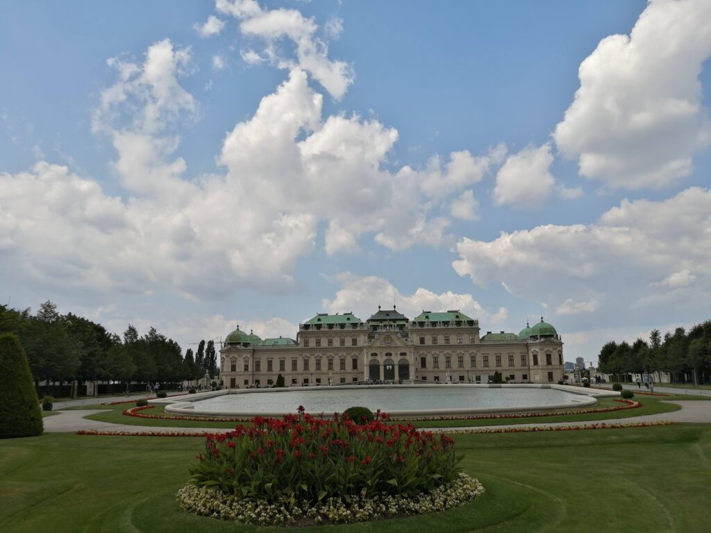 Belvedere Palace gardens in Vienna on a summer day