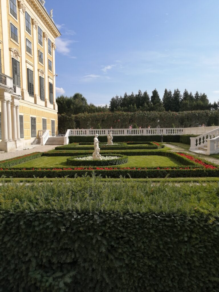 Formal gardens at Schönbrunn Palace in Vienna
