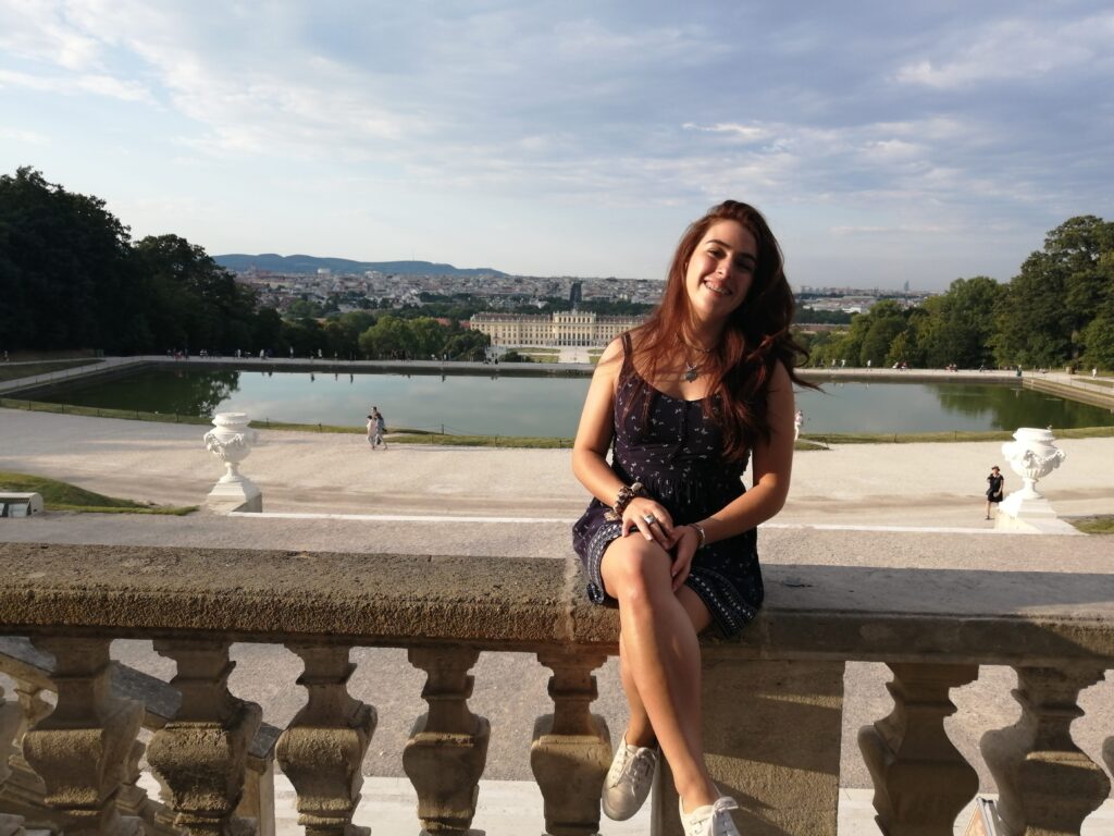 View over Schönbrunn Palace grounds in Vienna
