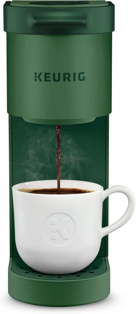 Keurig K-Mini single serve coffee maker in green perfect gift for small kitchens and studio apartments