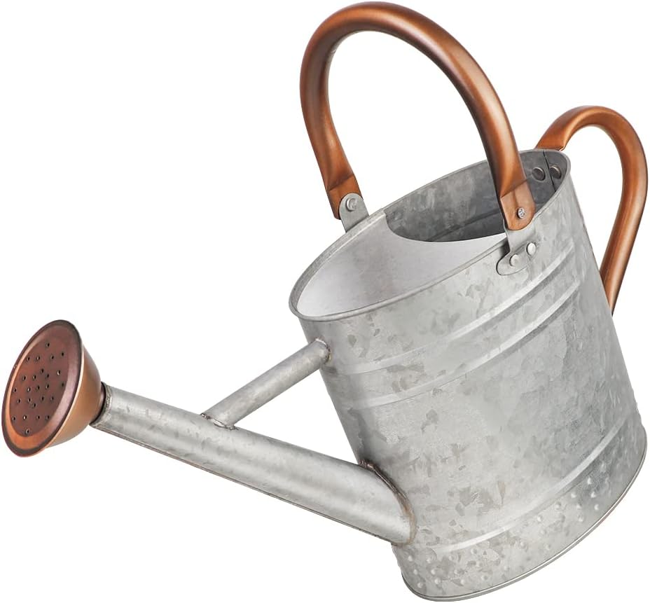 Classic Haws-style galvanized metal watering can, a best-selling Amazon garden find spring pick.