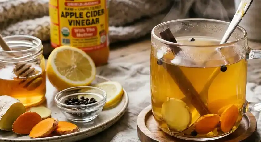 anti-inflammatory bedtime drink with ginger turmeric and cinnamon